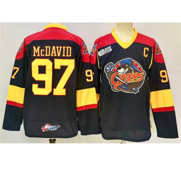 Mens Connor McDavid Black Stitched Jersey
